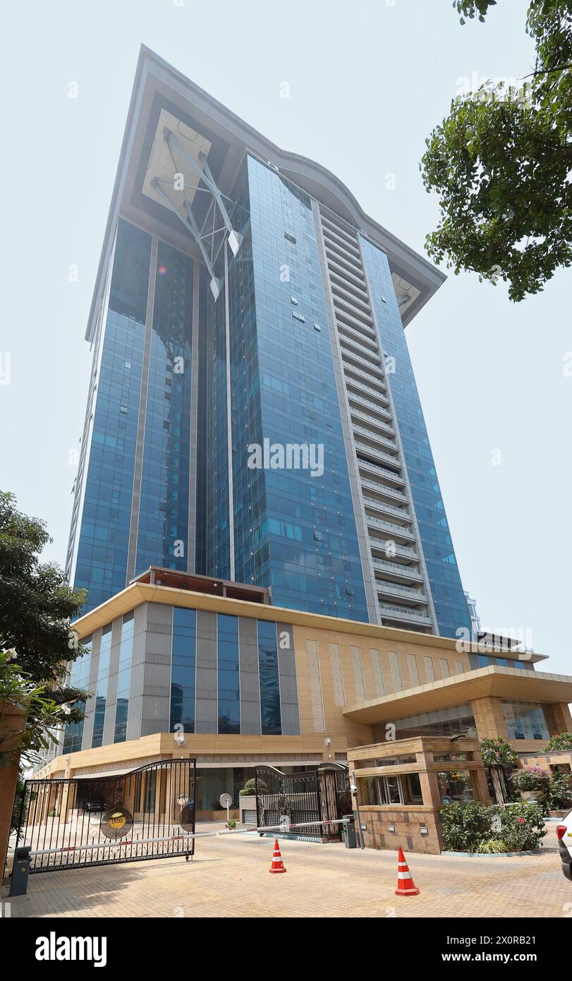 Luxuswohnungen in Prestige Kingfisher Towers, Ashok Nagar, Bangalore, Bengaluru, Karnataka, Indien Stockfoto