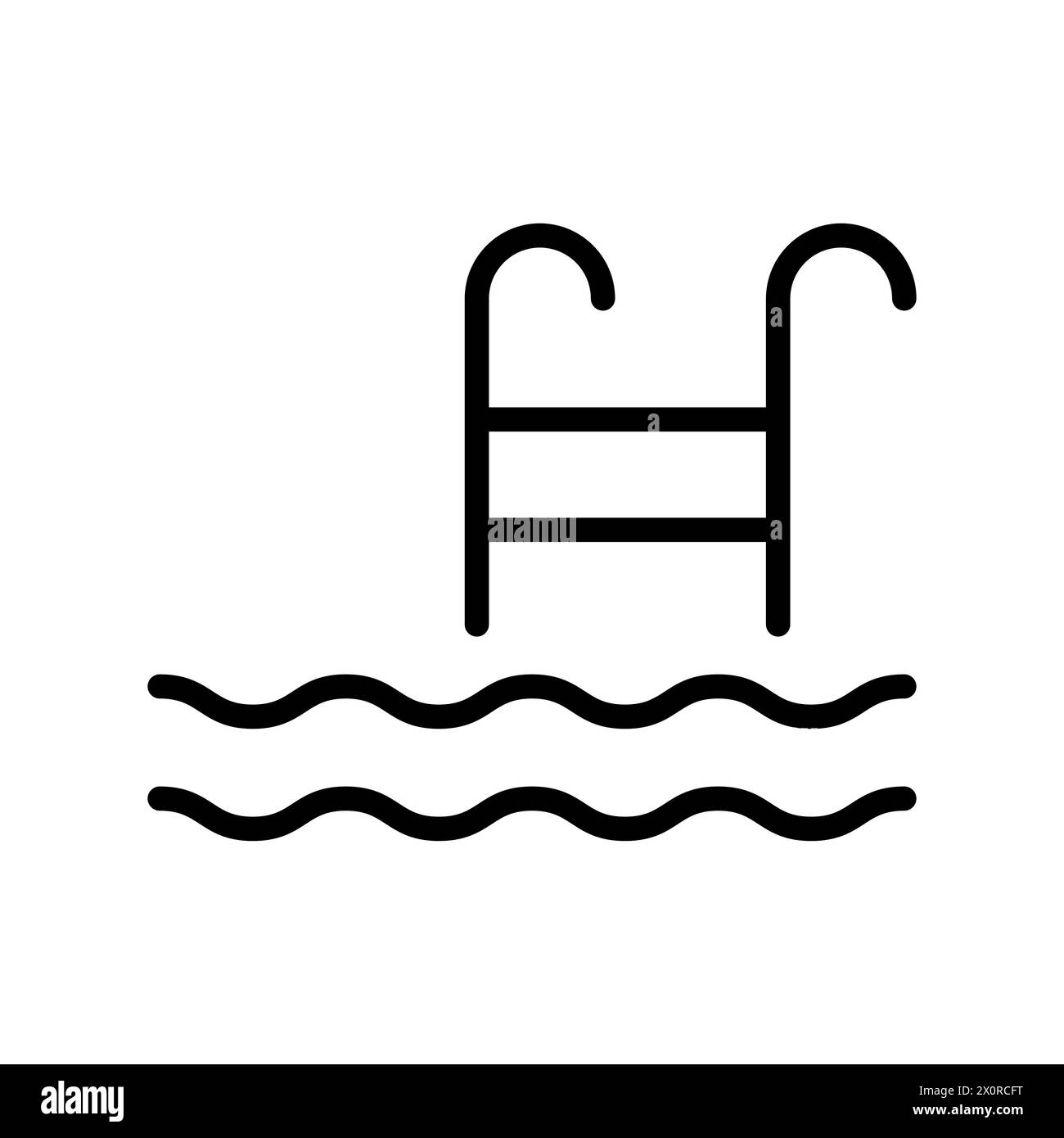 Außenkontur des Schwimmbades Vektorsymbol isoliert Stock Vektor