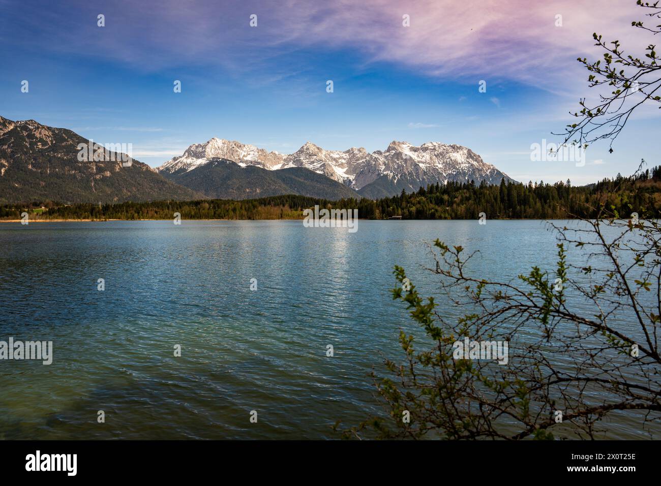 Alpen, Bergsee, Berge, See, Wagenbrüchsee, Barmsee, Geroldsee, Deutschland, Krün, Bayern Stockfoto