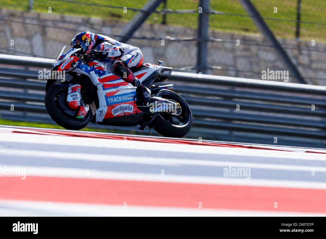 13. April 2024; Circuit of the Americas, Austin, Texas, USA; MotoGP Red Bull Grand Prix des Americas Qualifying Day 2024; Nummer 88 Trackhouse Racing Fahrer Miguel Oliveira während des Qualifying Stockfoto