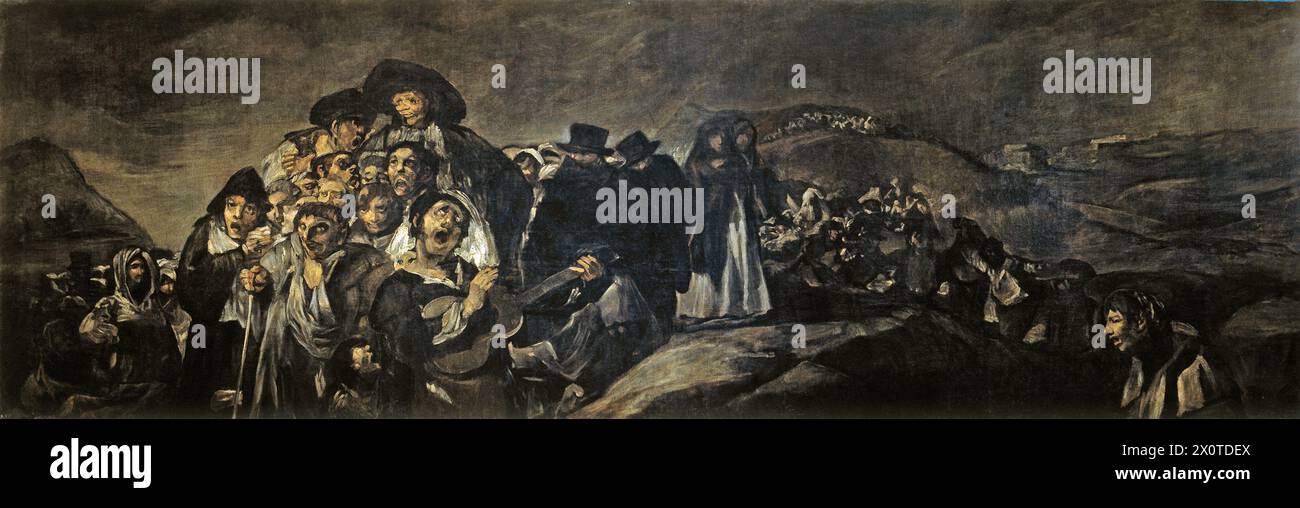 Eine Pilgerfahrt nach San Isidro (Spanisch: La romería de San Isidro) ist eines der schwarzen Gemälde, die Francisco de Goya zwischen 1819 und 23 an den Innenwänden des Hauses Quinta del Sordo gemalt hat Stockfoto