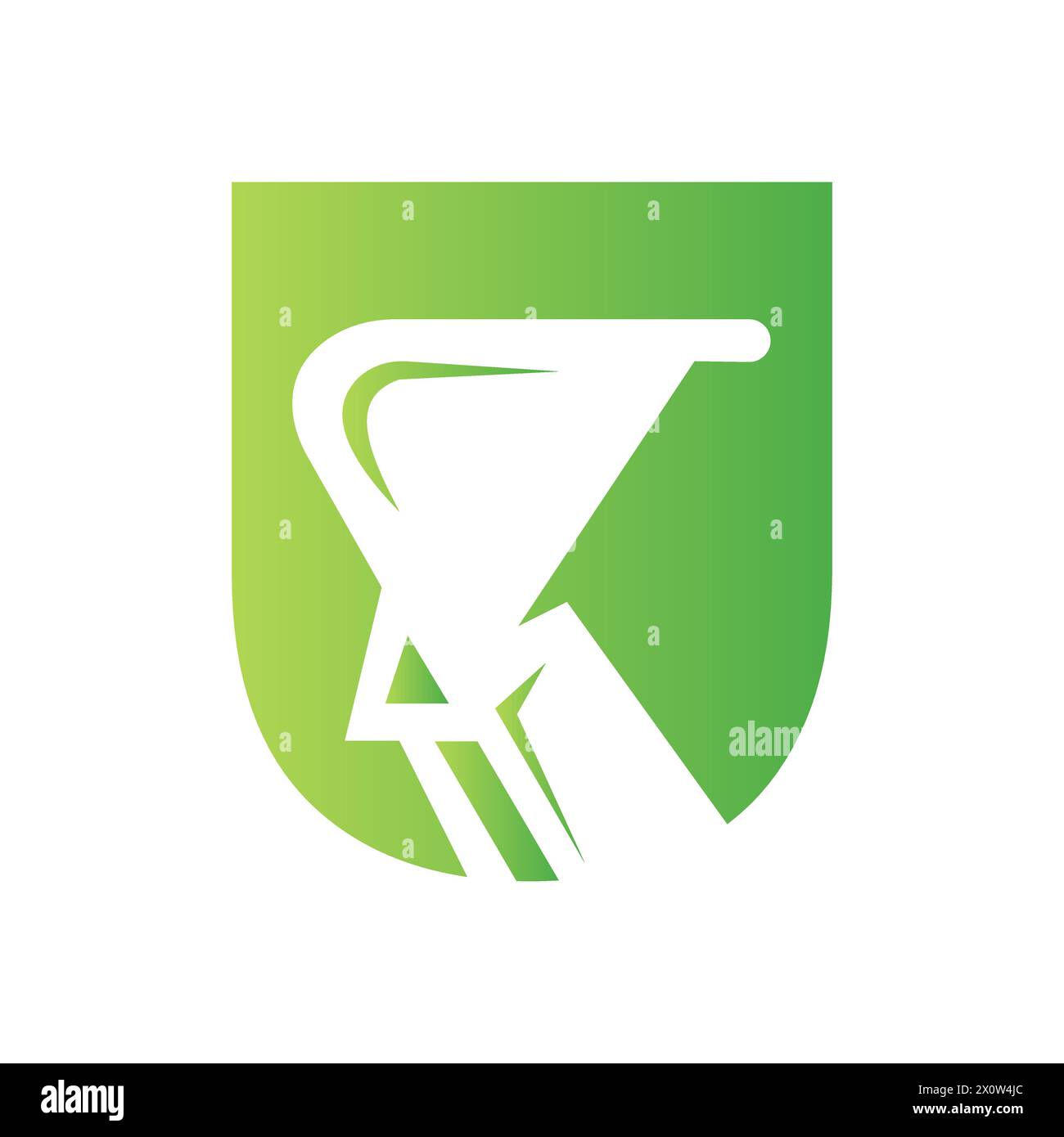 U-Logo für Bagger für Bauunternehmen. Baggermaschinensymbol Stock Vektor