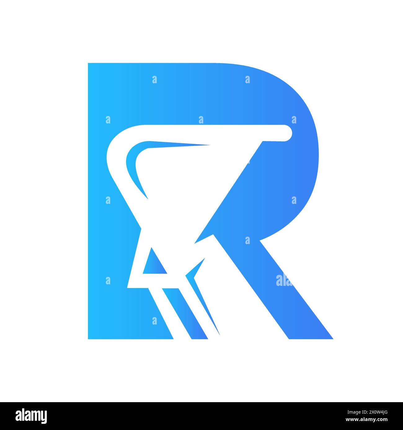 Logo für Bagger mit Buchstabe R für Construction Company. Baggermaschinensymbol Stock Vektor