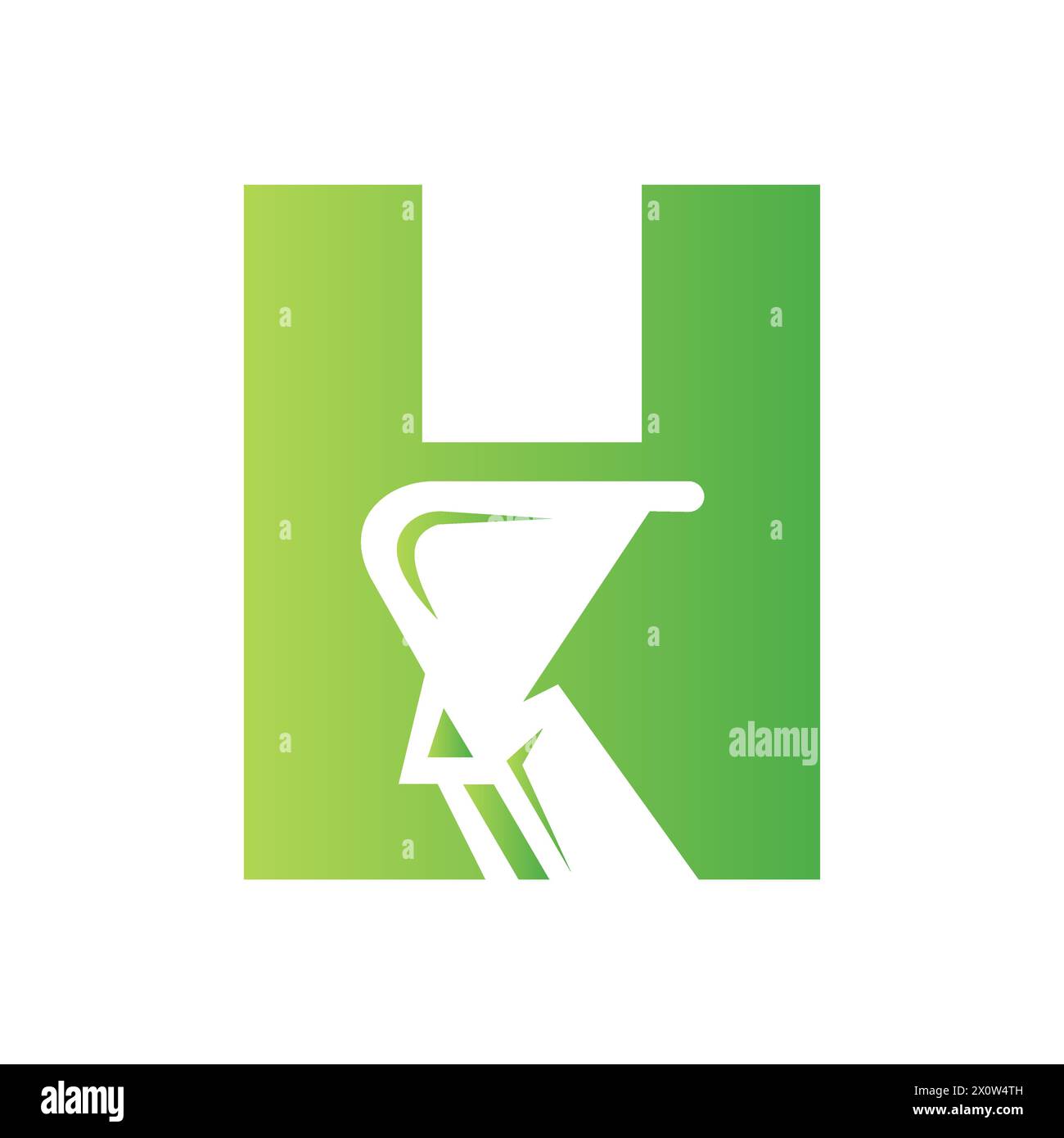 Logo für Bagger mit Buchstabe H für Construction Company. Baggermaschinensymbol Stock Vektor