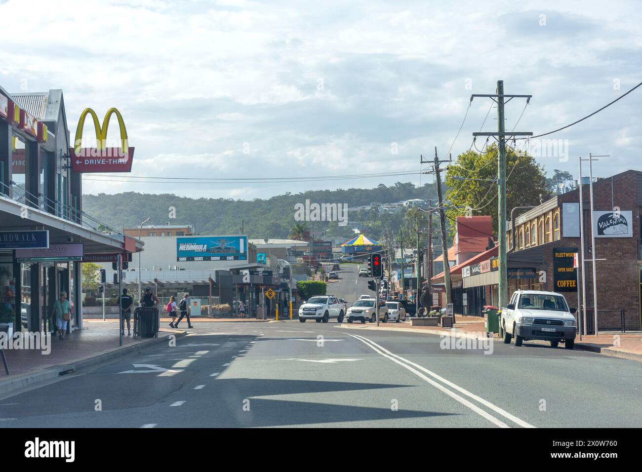 Stadtzentrum, Market Street, Merimbula, New South Wales, Australien Stockfoto