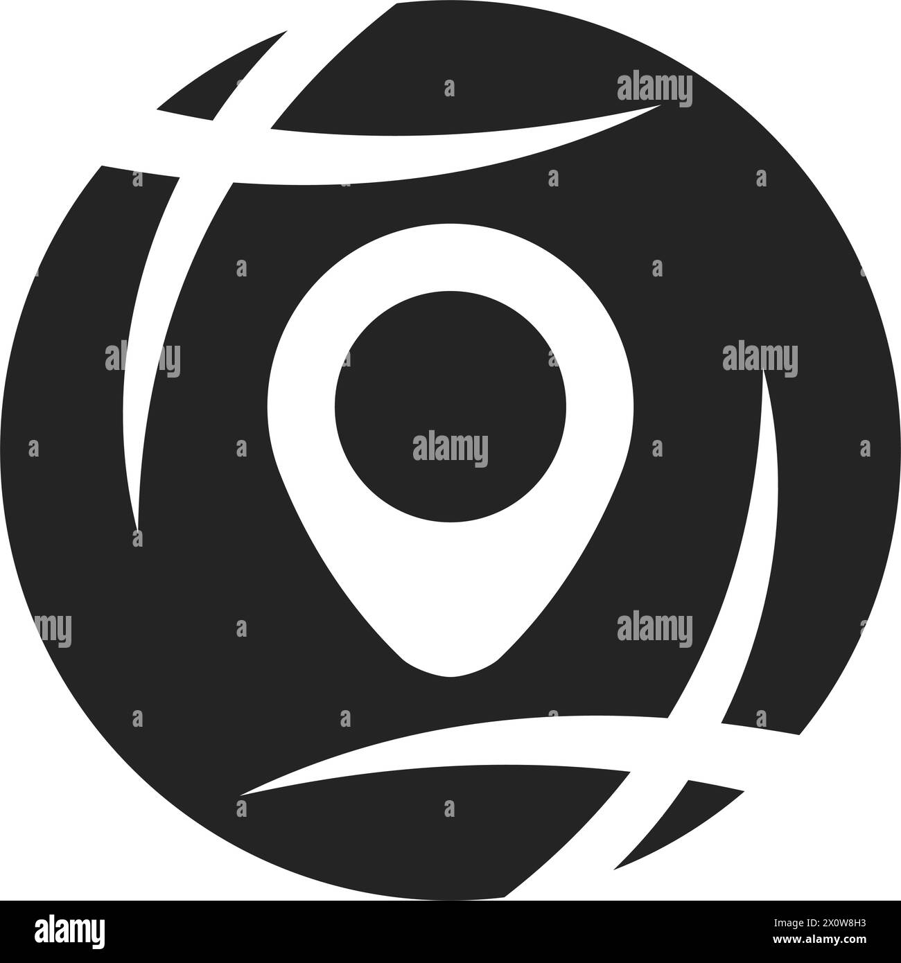 Abbildung der PIN-Position Logovorlage isoliert. Markenidentität. Symbol abstrakte Vektorgrafik Stock Vektor