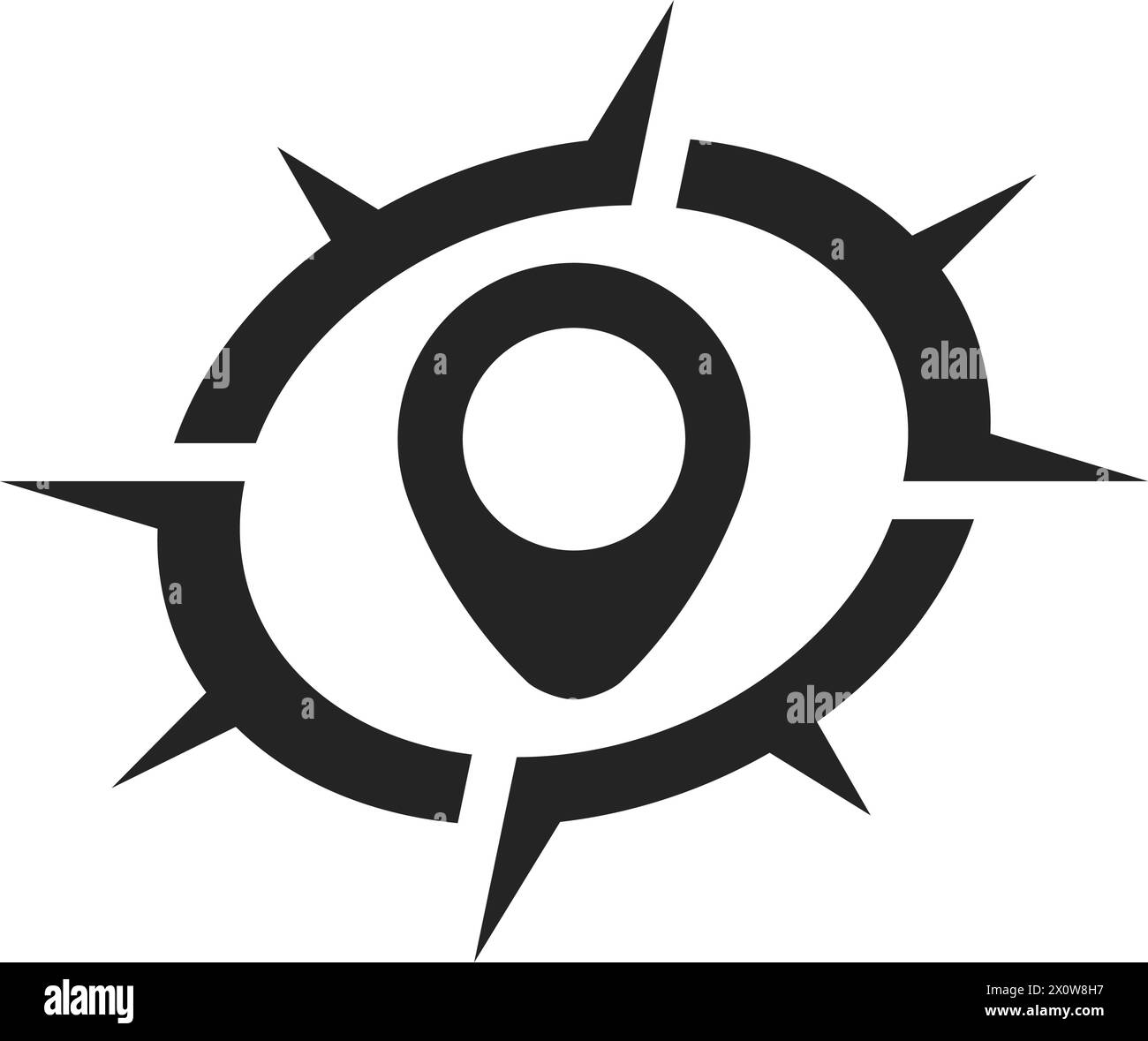 Abbildung der PIN-Position Logovorlage isoliert. Markenidentität. Symbol abstrakte Vektorgrafik Stock Vektor