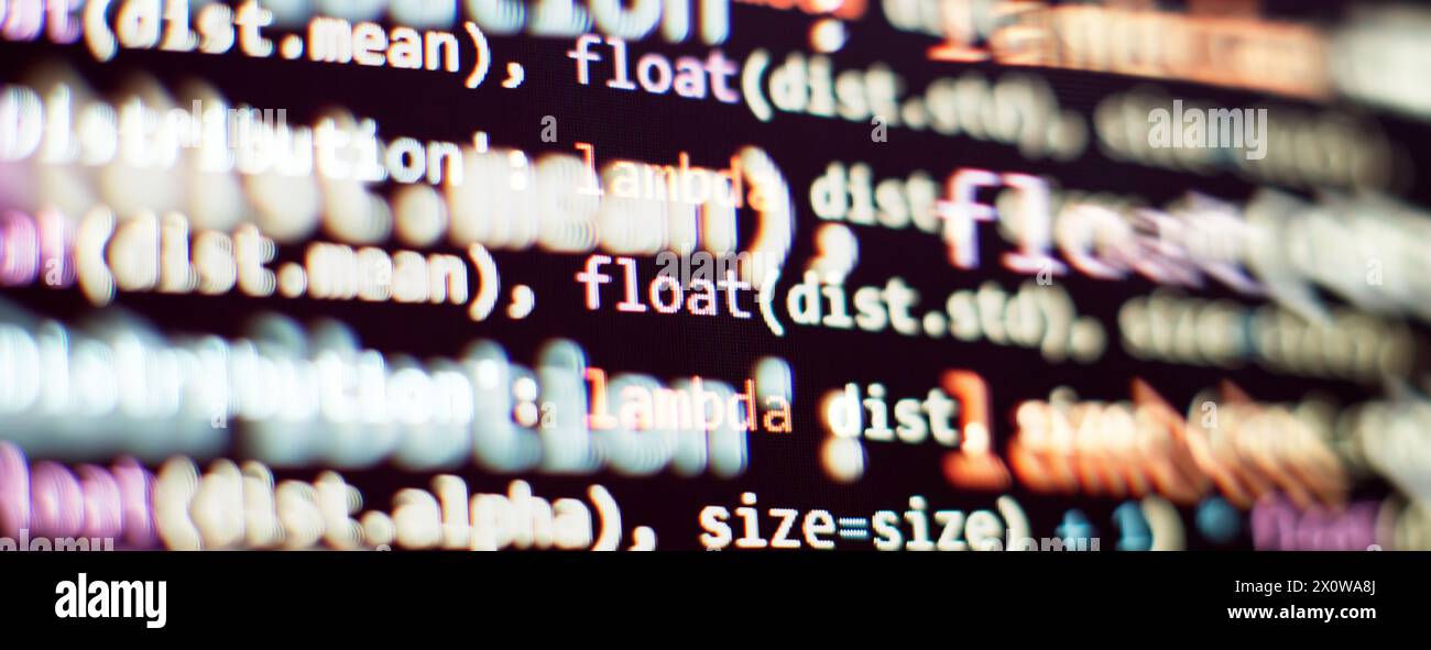 IT-Geschäft. Python Code Computer-Bildschirm. Design-Konzept für mobile Anwendungen. Stockfoto