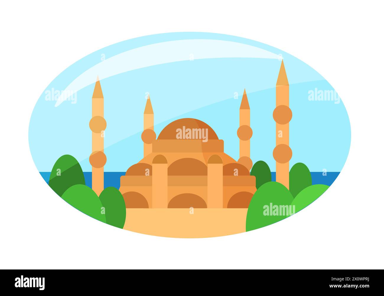 Hagia Sophia Moschee in Istanbul, abstrakte Reise in die Türkei Aufkleber Vektor Illustration Stock Vektor