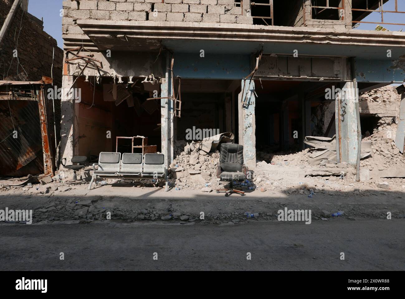 Zerstörung in Mossul, Irak, nach dem Kampf gegen den Islamischen Staat Stockfoto