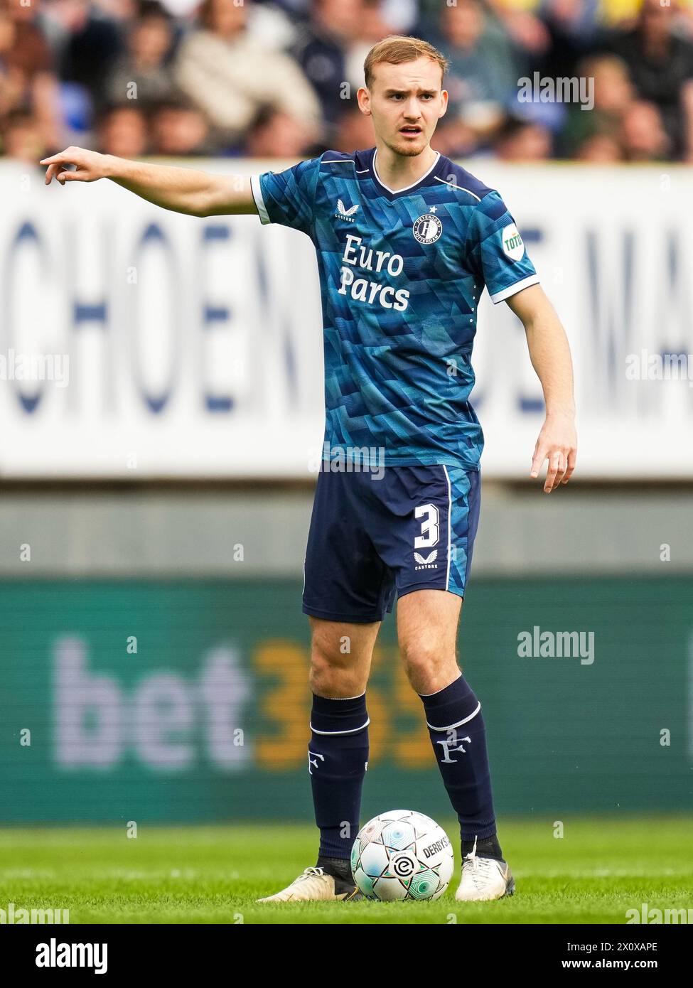 Sittard - Thomas Beelen aus Feyenoord während des Eredivisie-Spiels zwischen Fortuna Sittard und Feyenoord im Fortuna Sittard Stadion am 14. April 2024 in Sittard, Niederlande. (Box to Box Pictures/Yannick Verhoeven) Stockfoto