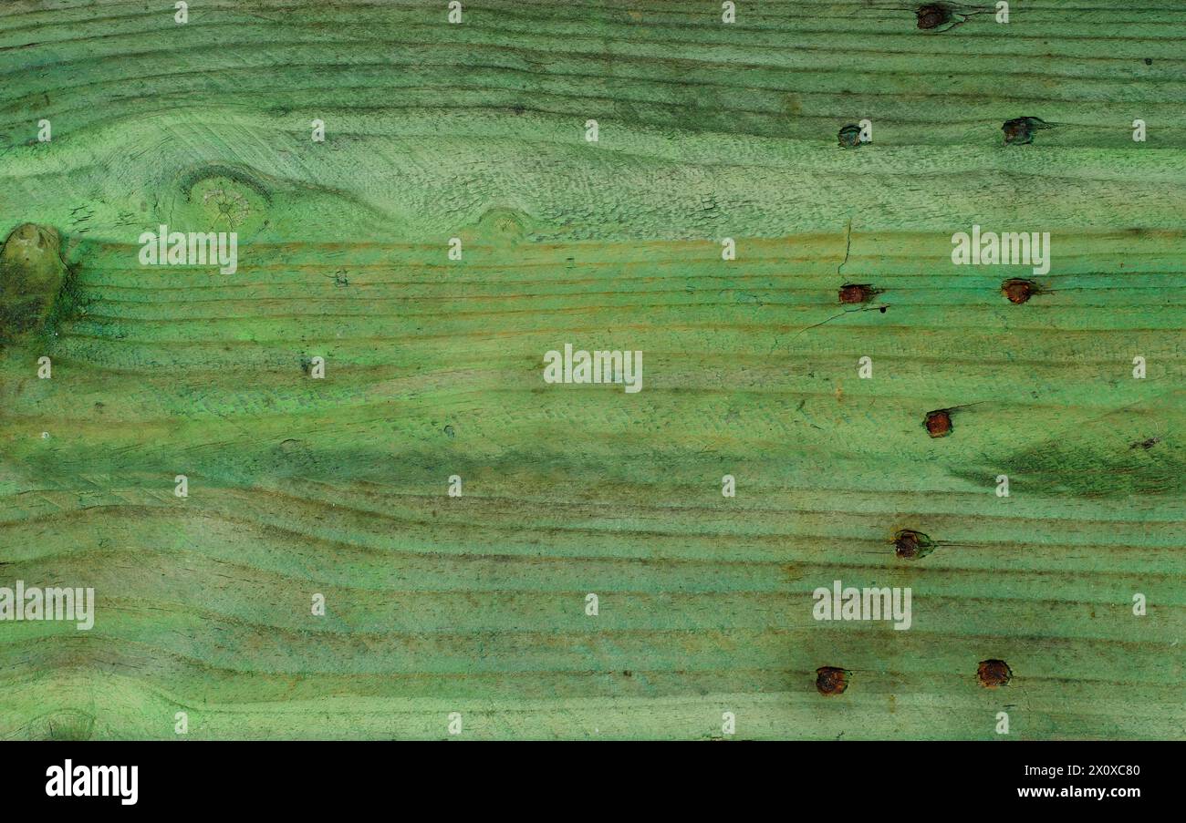 Grungy grüne Holzbretter mit rauer Textur, Hintergrund Stockfoto