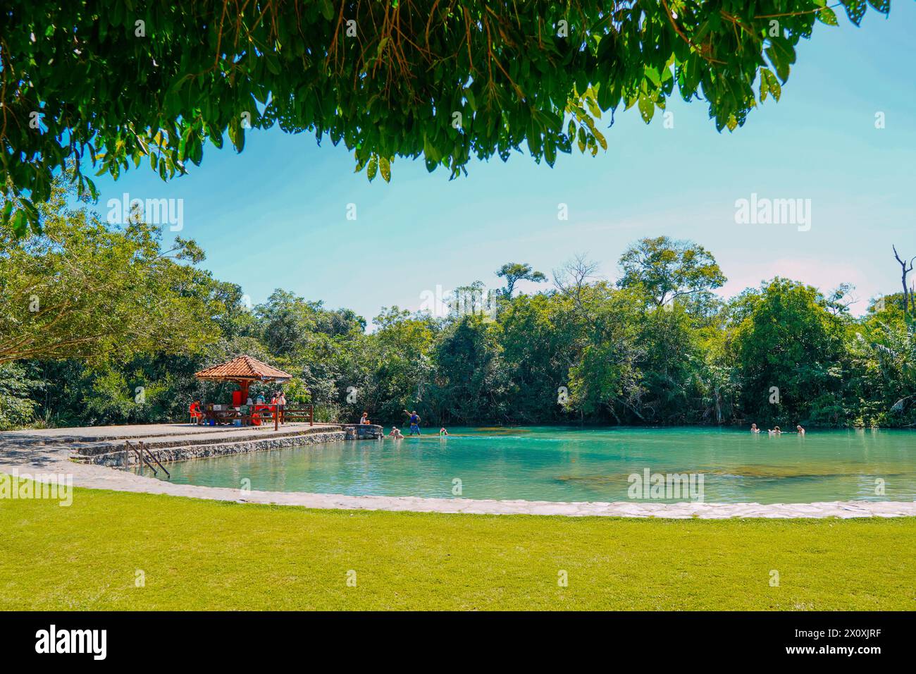 Teilweiser Blick auf den Fluss Formoso, im Gemeindegebiet, in Bonito, in Mato Grosso do Sul Stockfoto