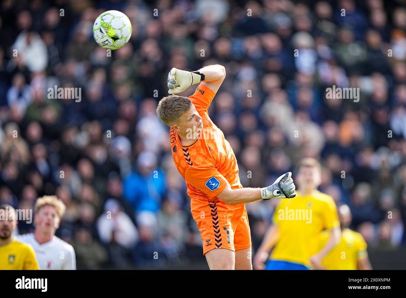 Super League Spiel zwischen AGF und Brøndby IF im Ceres Park in Aarhus Sonntag, 14. April 2024. (Foto: Bo Amstrup/Scanpix 2024) Stockfoto