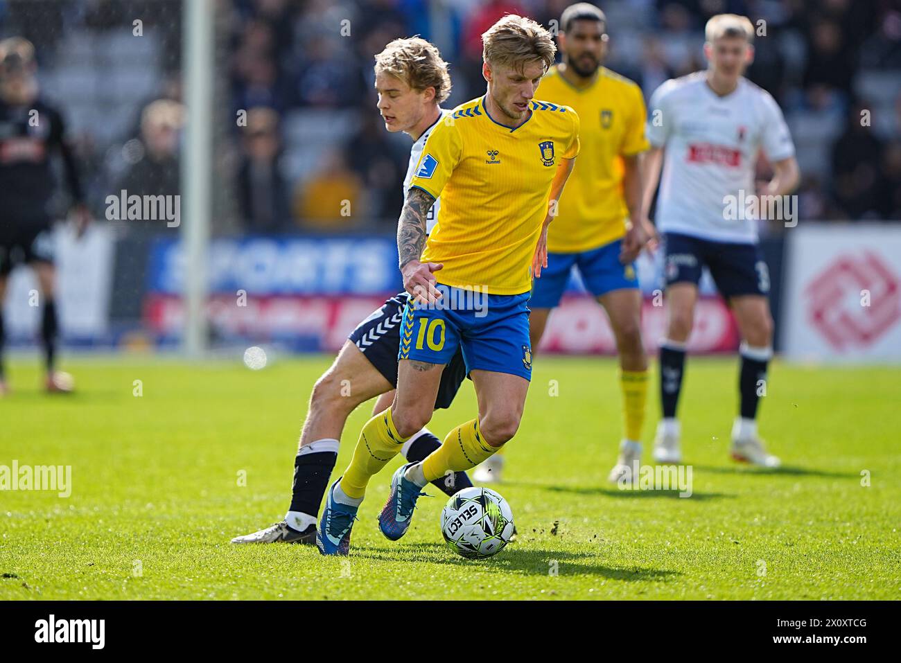 Superliga-Spiel zwischen AGF und Broendby IF im Ceres Park in Aarhus Sonntag, 14. April 2024. (Foto: Bo Amstrup/Scanpix 2024) Stockfoto