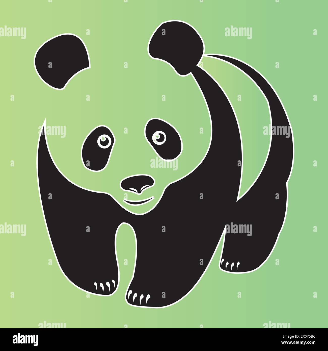 panda Icon Logo Vektor Design Vorlage Stock Vektor