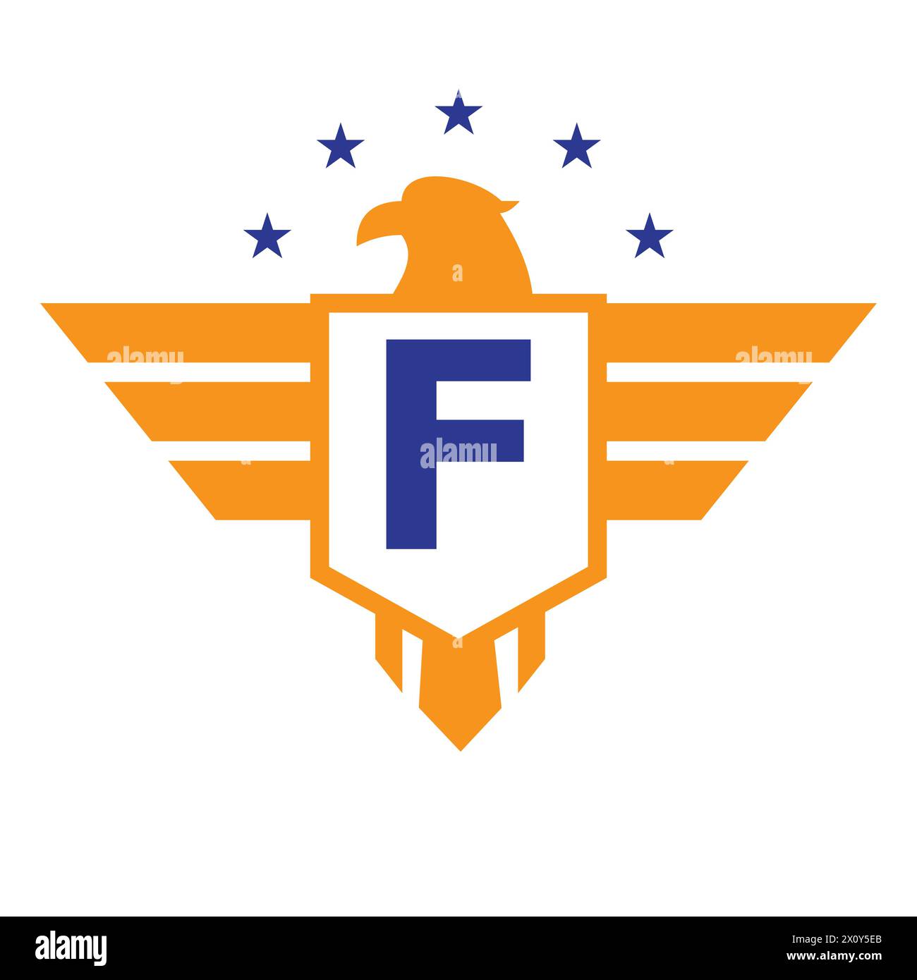 Erstes Wing-Logo auf Buchstabe F für das Transportsymbol Stock Vektor