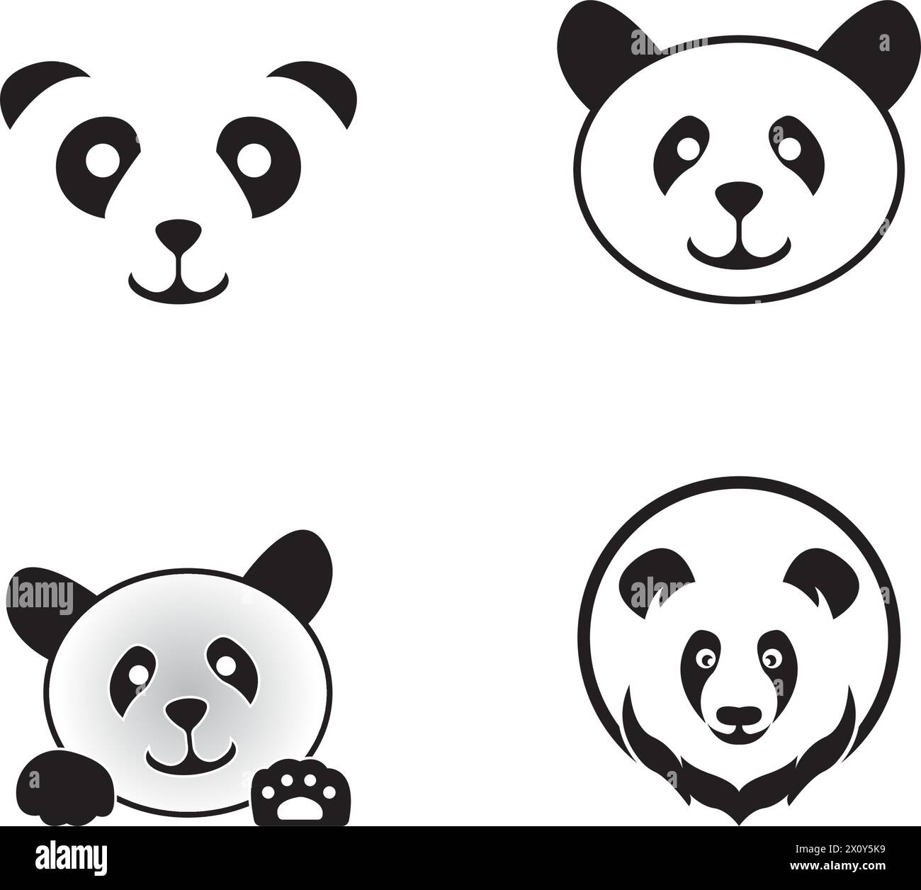 panda Icon Logo Vektor Design Vorlage Stock Vektor