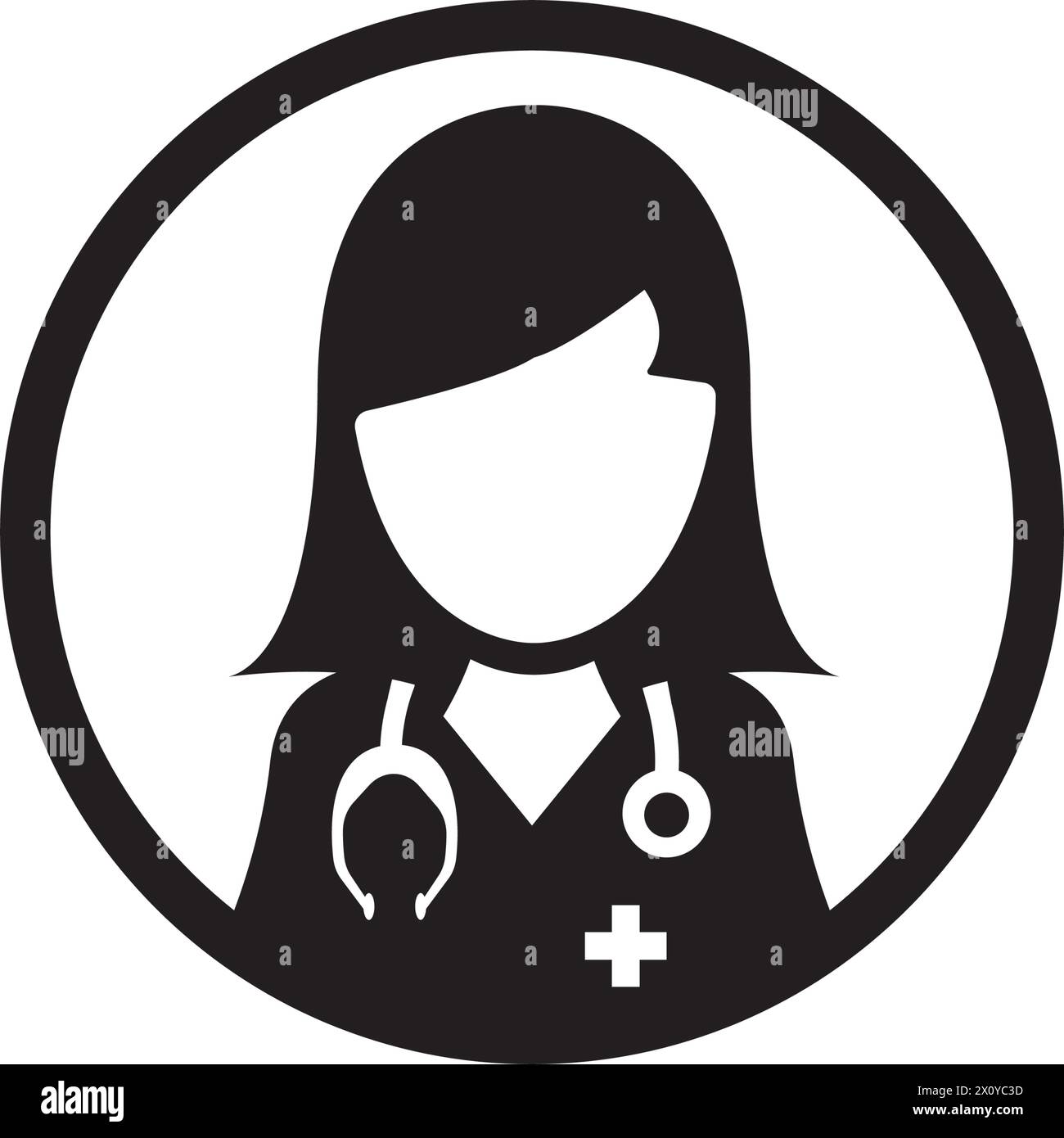 Illustration des Doktor-Symbols für flache Vektoren Stock Vektor