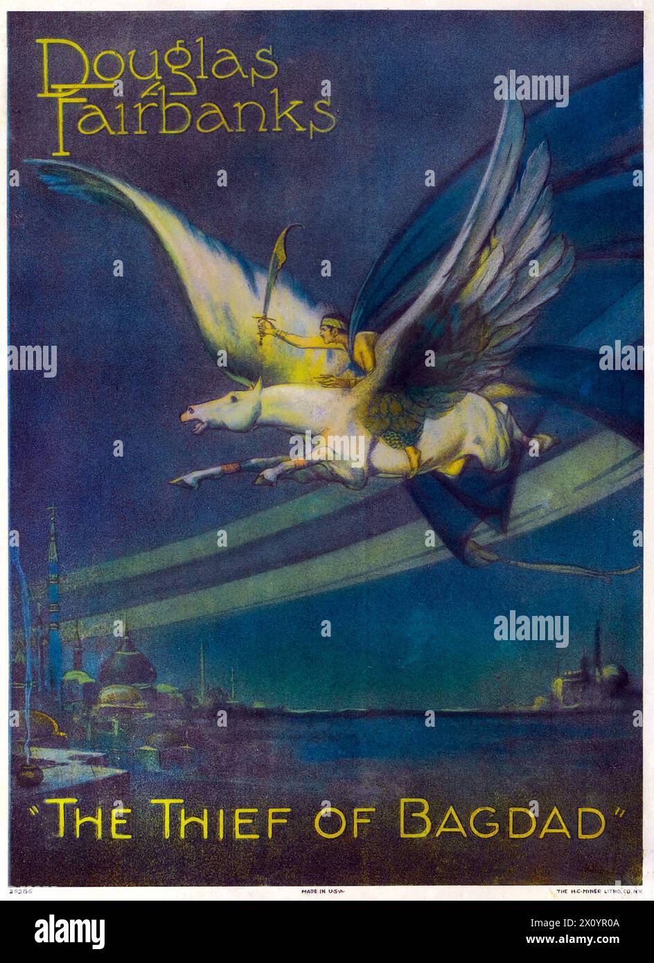 Plakat für den Dieb von Bagdad, ein amerikanischer Film von 1924. Stockfoto