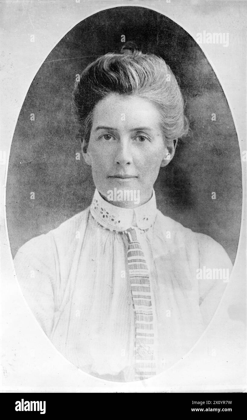 Edith Cavell, britische Krankenschwester Edith Louisa Cavell (1865–1915) eine britische Krankenschwester, die während des Ersten Weltkriegs von den deutschen Truppen hingerichtet wurde Stockfoto