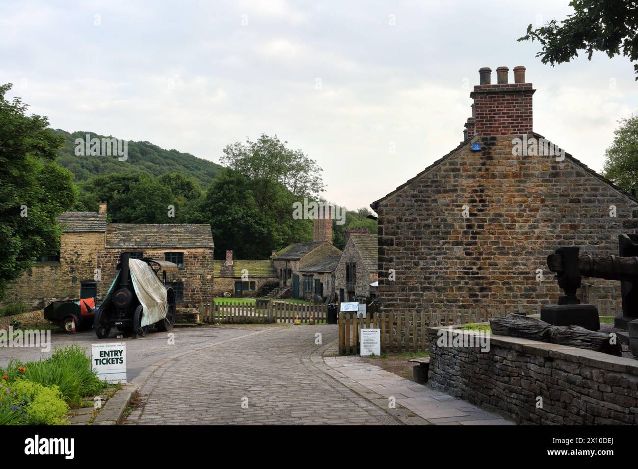 Abbeydale Industrial Hamlet, Sheffield England Großbritannien, geplantes altes Denkmal, funktionierendes Museum Klasse I gelistet Stockfoto