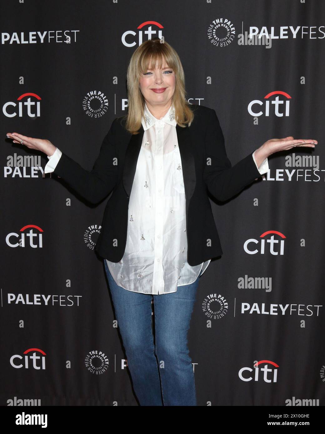 April 2024, Los Angeles, CA, USA: LOS ANGELES - 14. APR: Melissa Peterman beim PaleyFEST 2024 - Young Sheldon im Dolby Theater am 14. April 2024 in Los Angeles, CA (Credit Image: © Kay Blake/ZUMA Press Wire) NUR ZUR REDAKTIONELLEN VERWENDUNG! Nicht für kommerzielle ZWECKE! Stockfoto