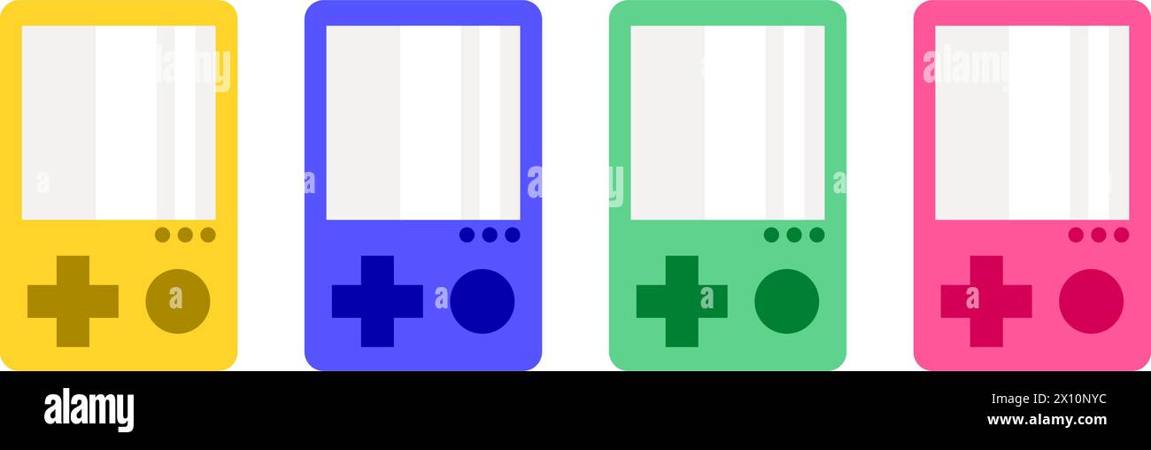 Videospiel-Symbol in verschiedenen Farben. Symbolset mit farbenfrohen Videospielen. Stock Vektor