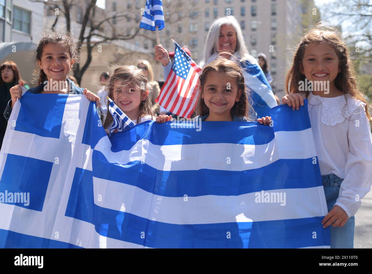 New York, New York - 14. April 2024 : die Parade zum griechischen Unabhängigkeitstag am 5. Ave feierte ihre 201-jährige Unabhängigkeit. Stockfoto