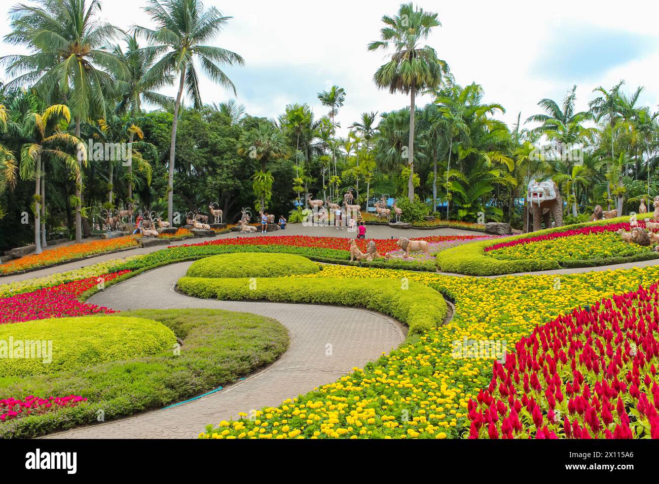 Der beste Garten der Welt im Nongnooch Garden. Dieser Ort ist berühmt für Thailand, Pattaya, Chonburi, Thailand Stockfoto