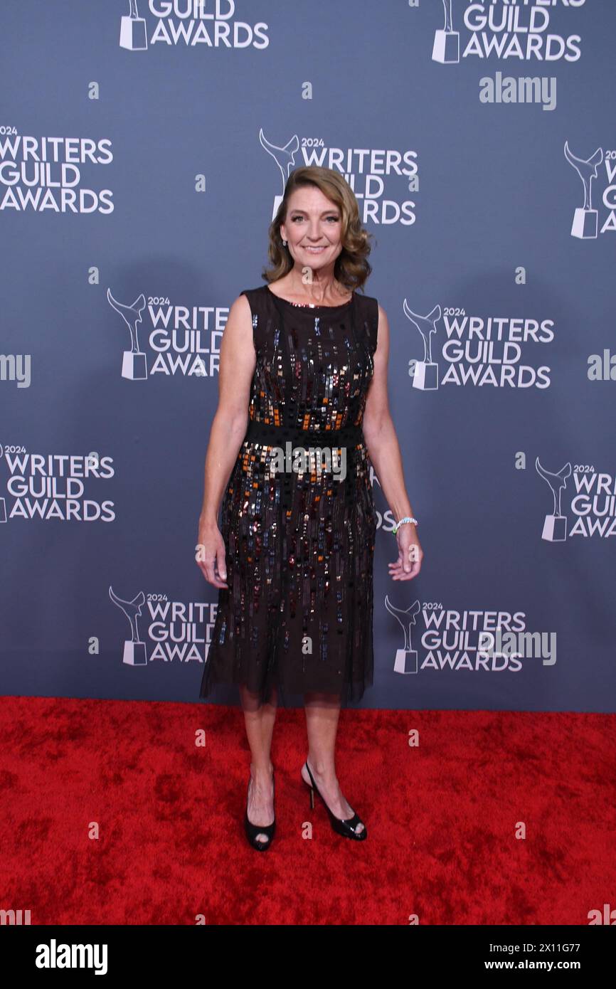 April 2024 WGAW-Präsidentin Meredith Stiehm nimmt am 14. April 2024 an den 76. Annual Writers Guild Awards im Hollywood Palladium Teil. Foto: Barry King/Alamy Live News Stockfoto