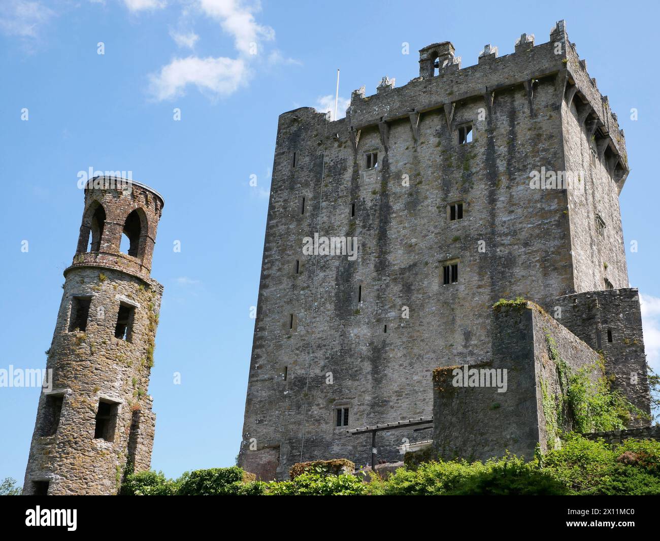 Alter keltischer Burgturm, Blarney-Burg in Irland, alte keltische Festung Stockfoto