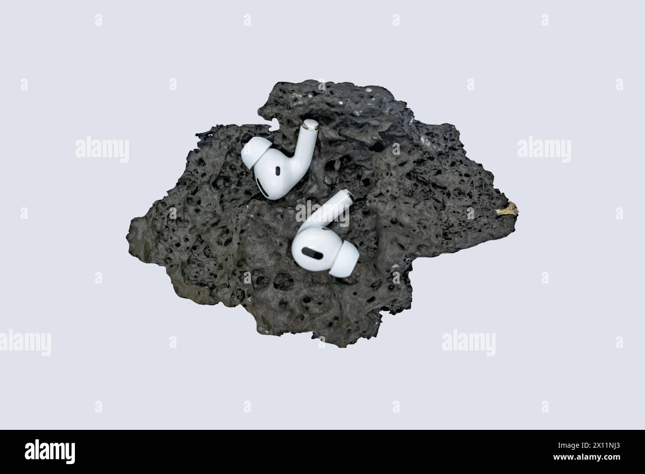 Ohrstöpsel in vulkanischem Stein Podium 3D-Modell Stockfoto