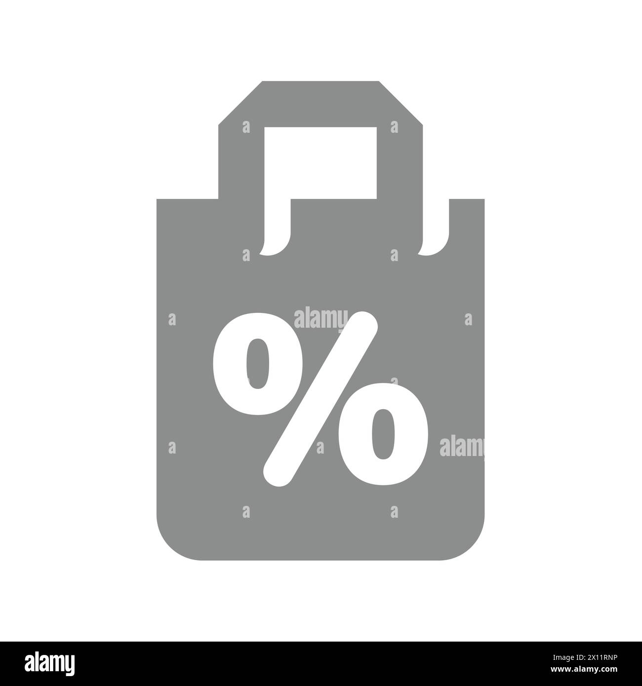 Einkaufstasche mit Prozentzeichen Vektor. Symbol für Verkauf und Rabatt. Stock Vektor