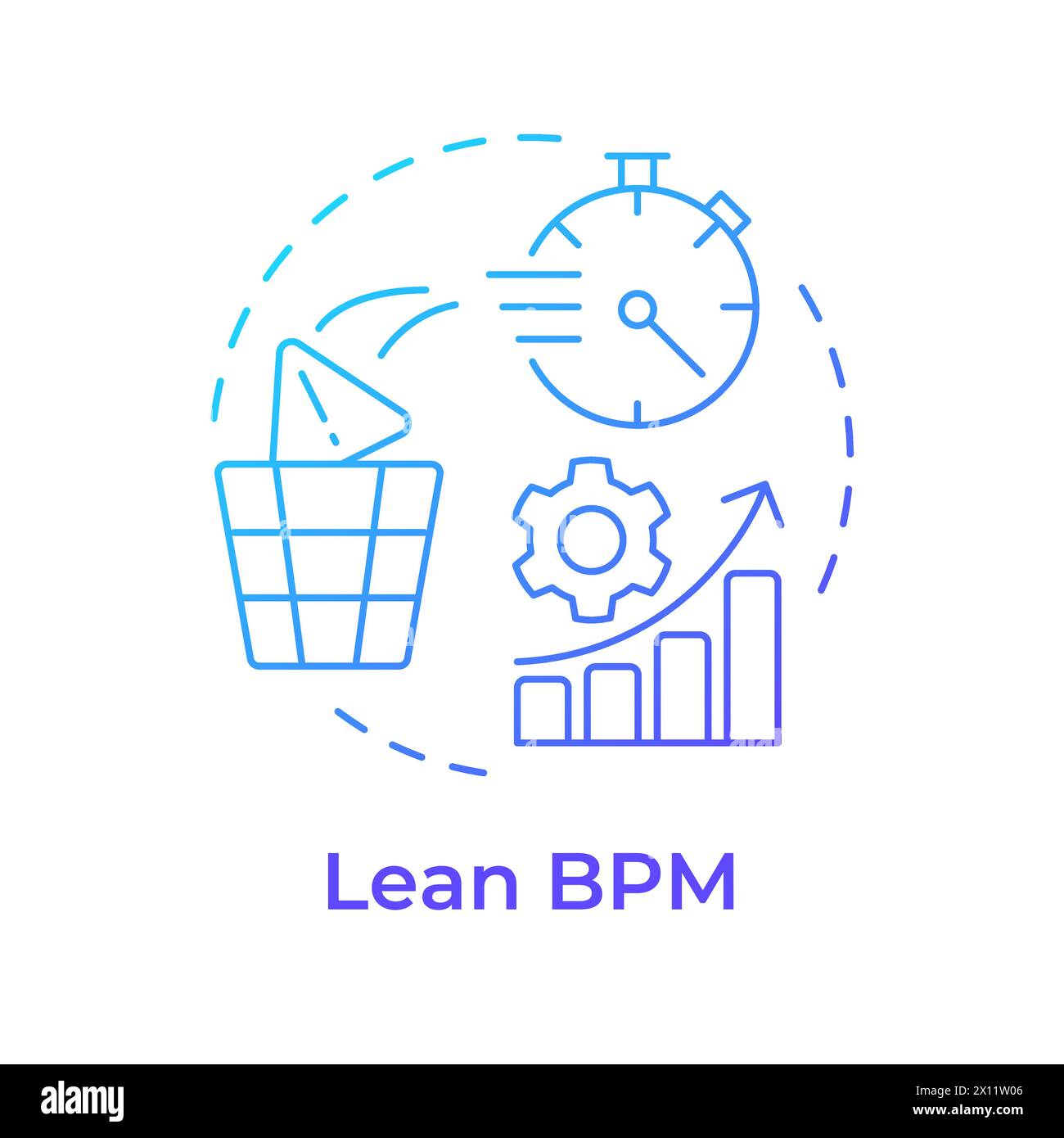 Symbol „Lean BPM Blue Gradient Concept“ Stock Vektor