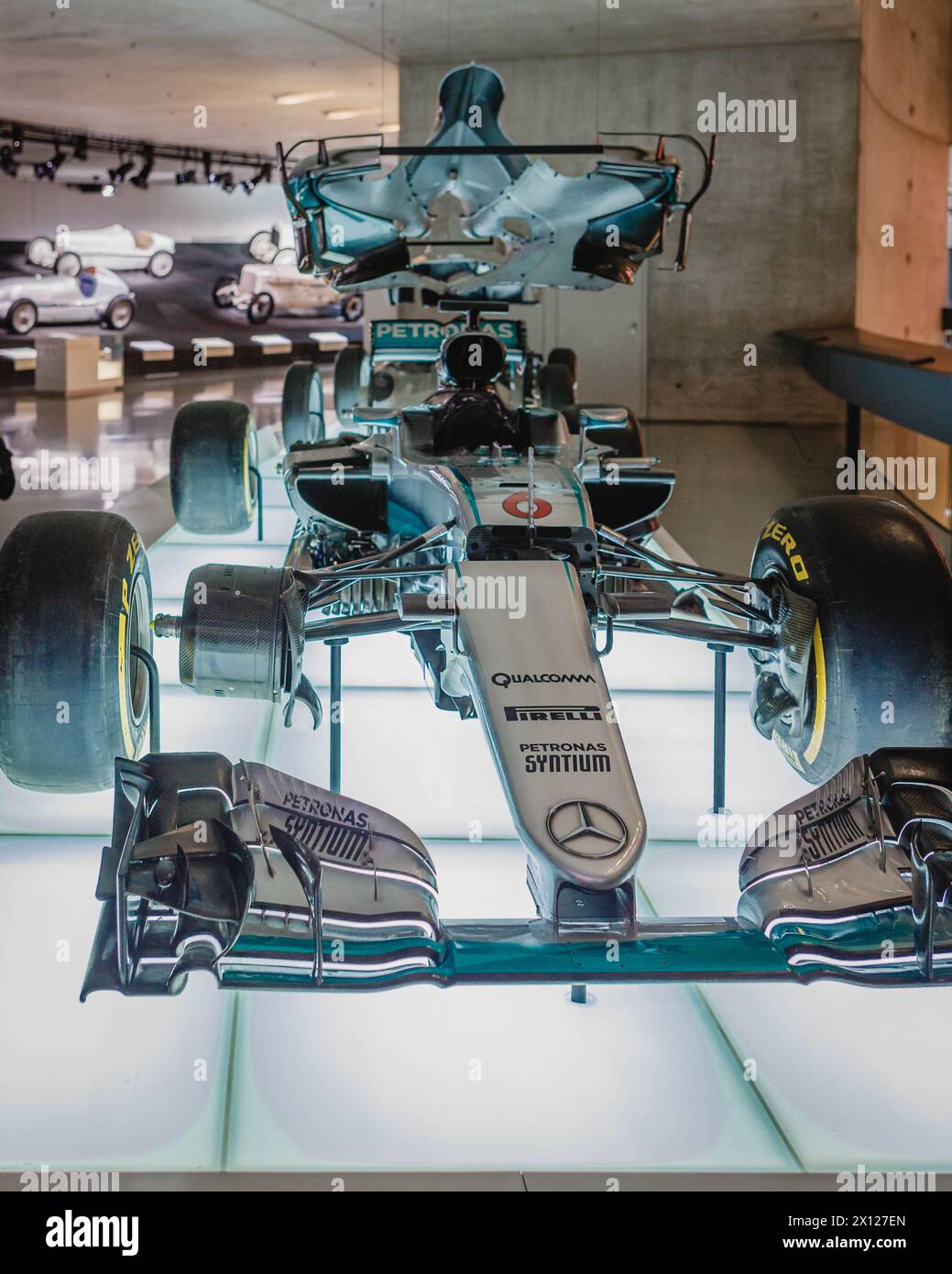 "Pioniere - die Erfindung des Automobils" im Mecedes benz Museum in Stuttgart. Stockfoto