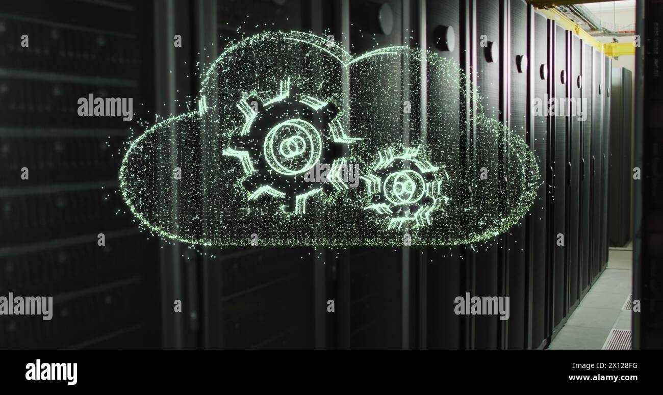 Das Konzept von Cloud Computing, Online-Verbindungen und Datenverarbeitung ist ein digital generiertes Bild Stockfoto