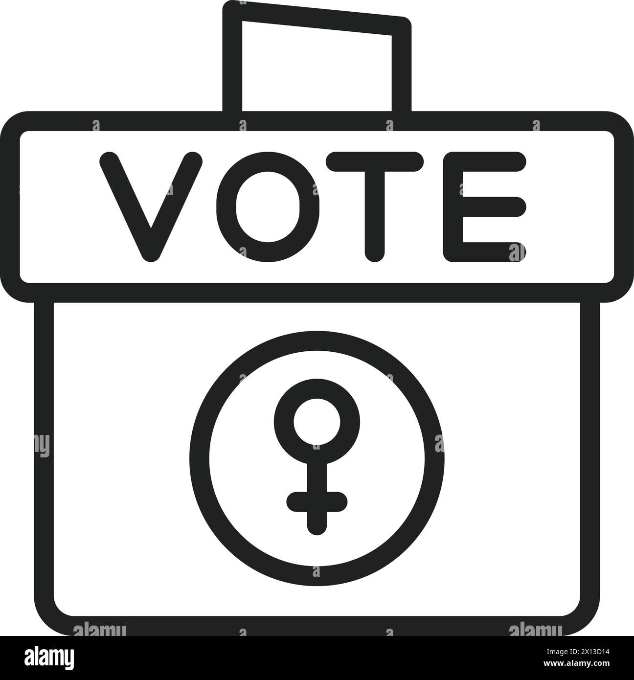 Frauen stimmen nach rechts Vektorbild. Stock Vektor