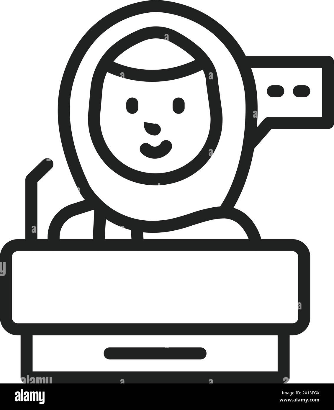 Vektorbild des Frauengesprochenen. Stock Vektor