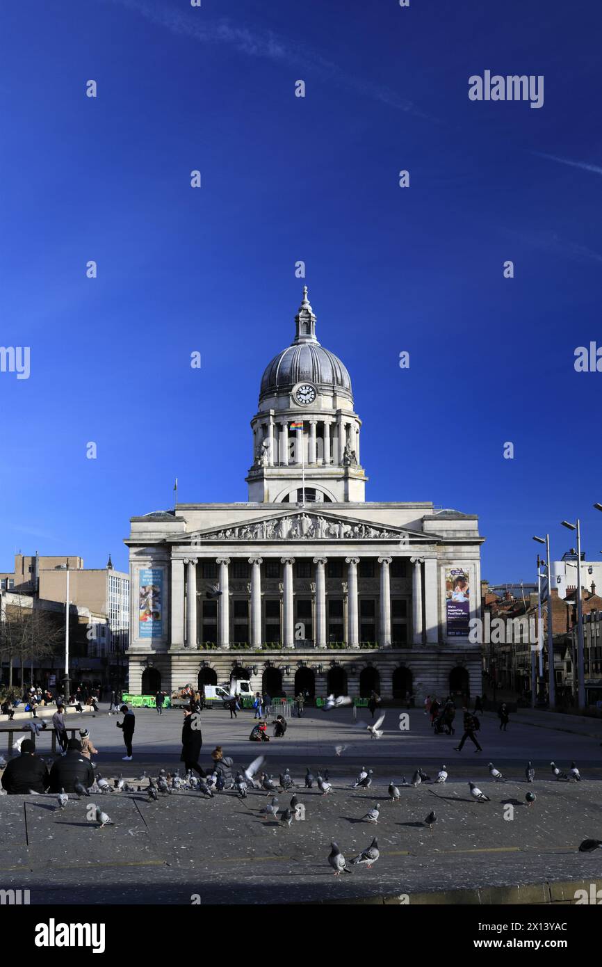 Das Council House Building, Old Market Square, Nottingham City Centre, Nottinghamshire, England. Stockfoto