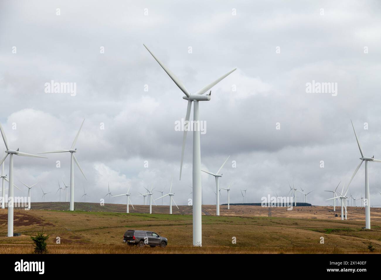 Crystal Rig Wind Farm ist ein Onshore-Windpark in den Lammermuir Hills in der schottischen Grenzregion Schottland Stockfoto