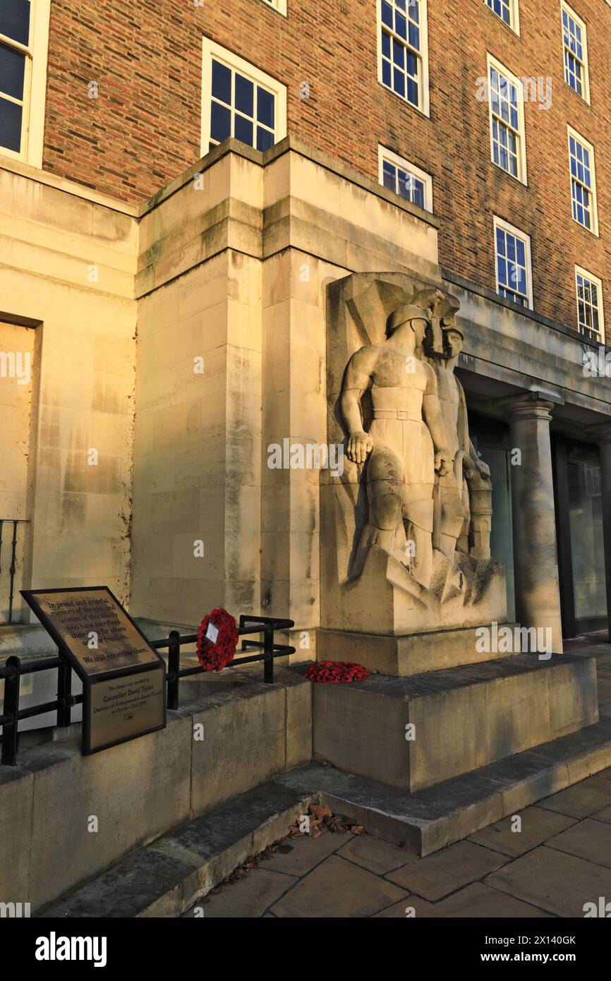 Das war Mmeorial in Nottinghamshire County Hall Building, Trent Bridge, Nottingham City, Nottinghamshire, England. Stockfoto