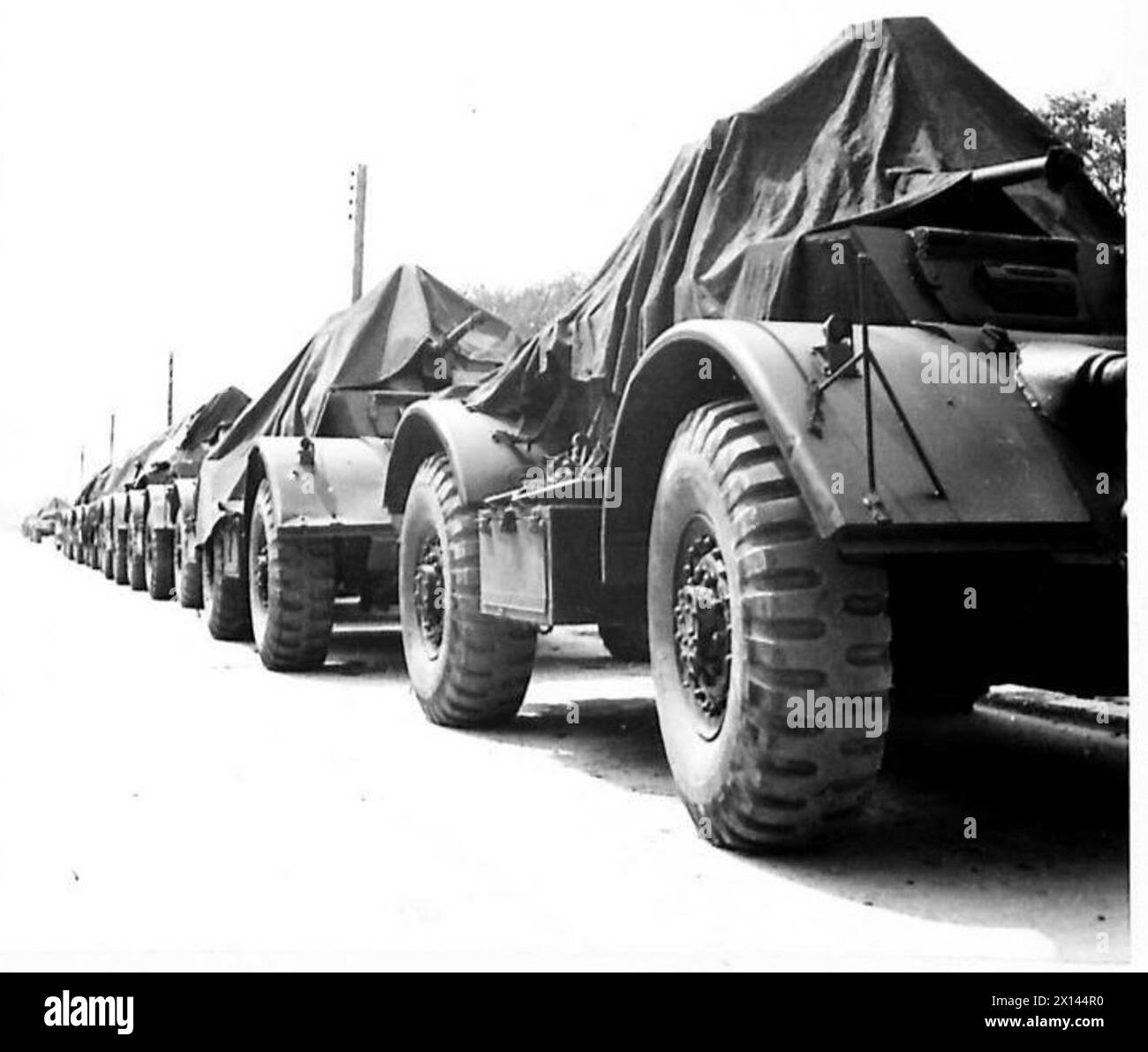 Die gepanzerten Wagen des Hirsch, Nr. 17, werden für einen speziellen Einsatz von W.S.7 eingesetzt, der von der britischen Armee dokumentiert wird. Stockfoto