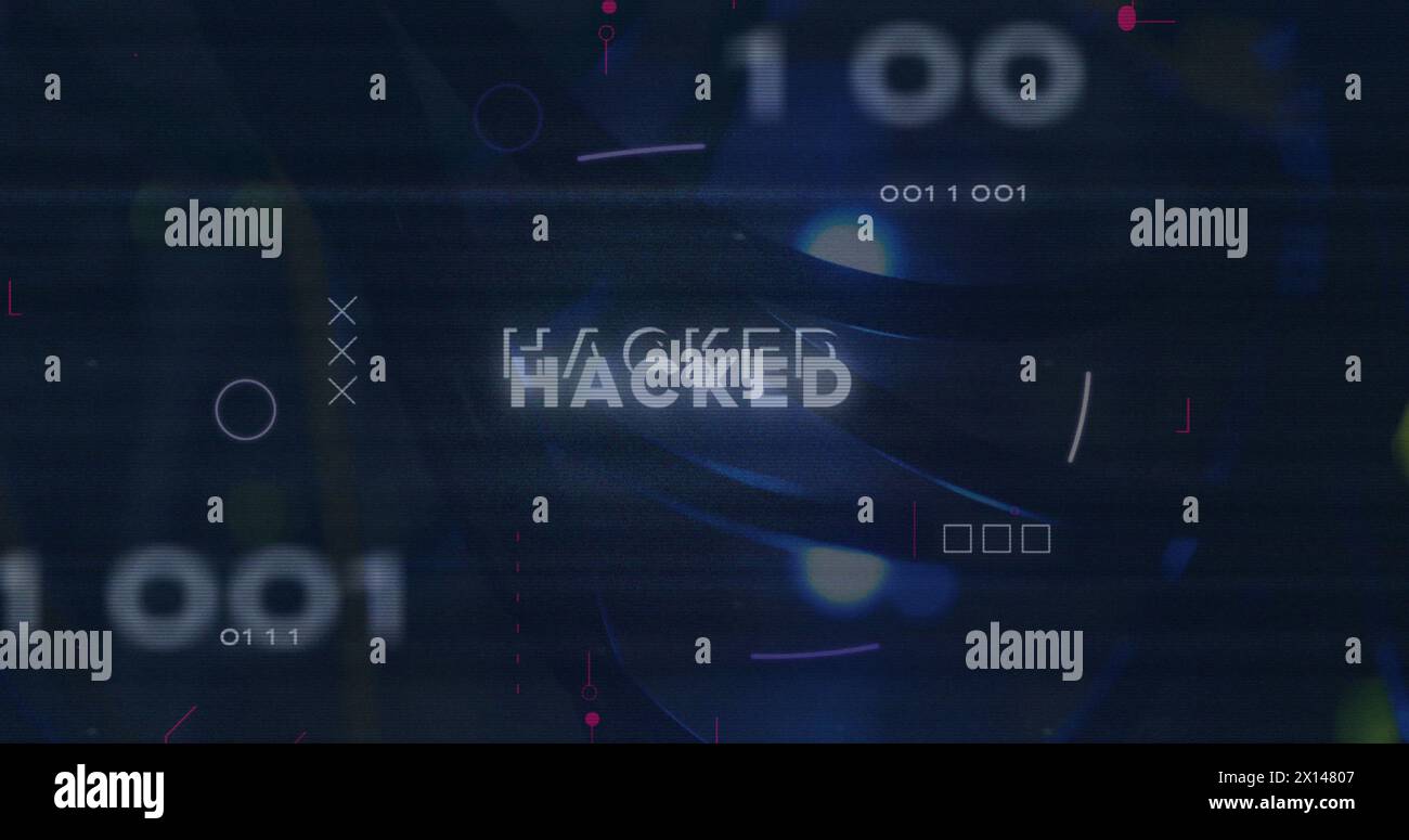 Bild von gehacktem Text und Datenverarbeitung über PC-Mainboard Stockfoto