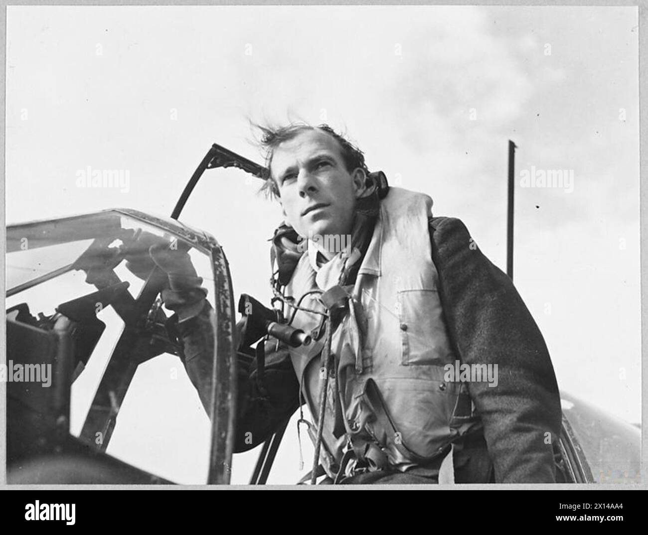 Brian Walford, der in Colchester stationiert ist, diente als Pilot in einer Army Cooperation Command-Staffel und nahm während des Zweiten Weltkriegs an Koordinationsmissionen zwischen der Royal Air Force und den Armeeeinheiten Teil Stockfoto