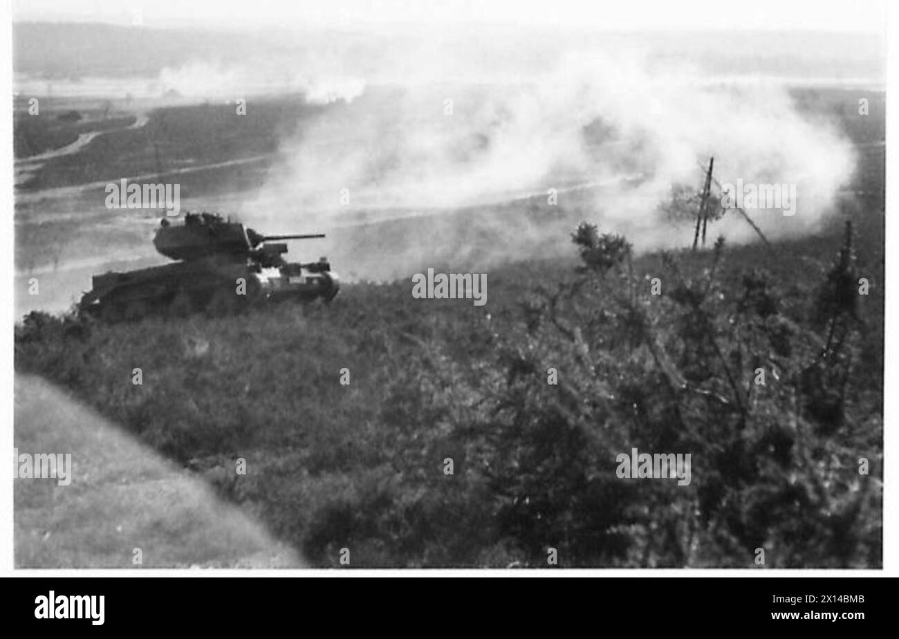 Kreuzerpanzer werden vor dem Secretary of State for war durch britische Armee demonstriert. Stockfoto