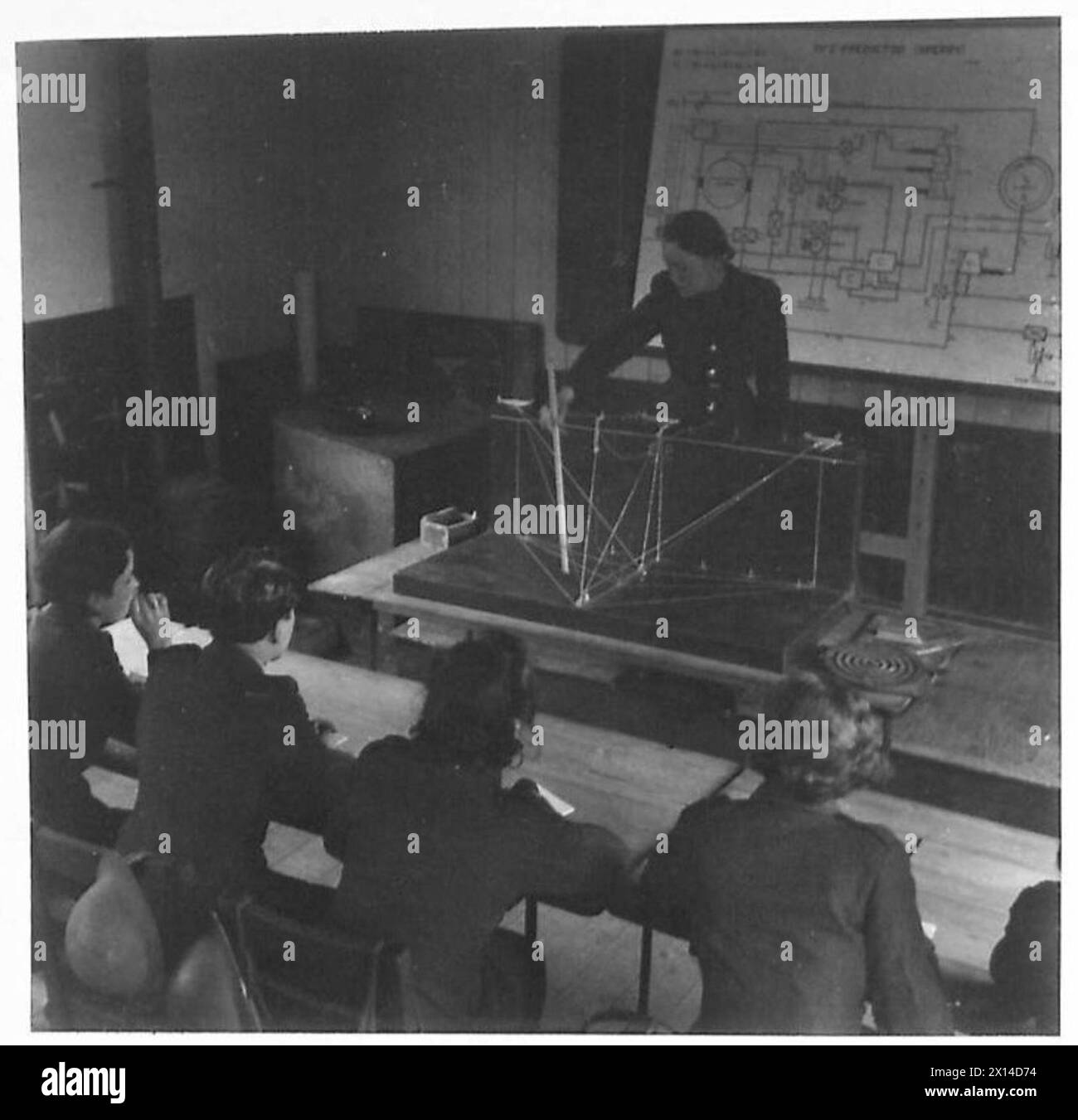 ATS-Mitglieder nehmen an einer Klasse in einem Vortragsraum Teil und erhalten eine Anleitung zu Abwehrmaßnahmen. Stockfoto