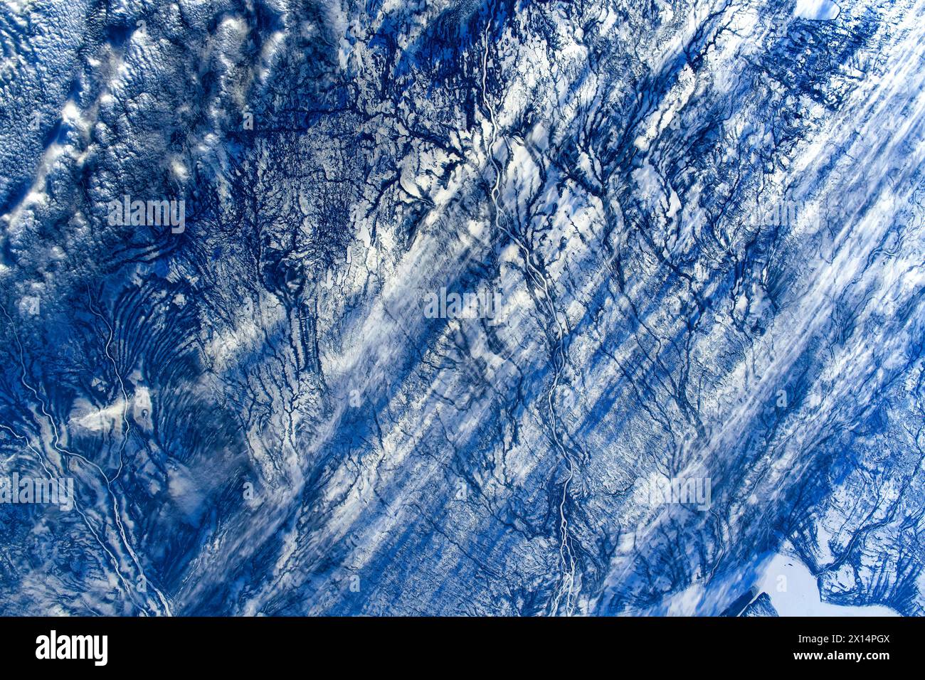 Winter in der kanadischen Provinz Quebec. Digitale Bildverbesserung durch die NASA Stockfoto