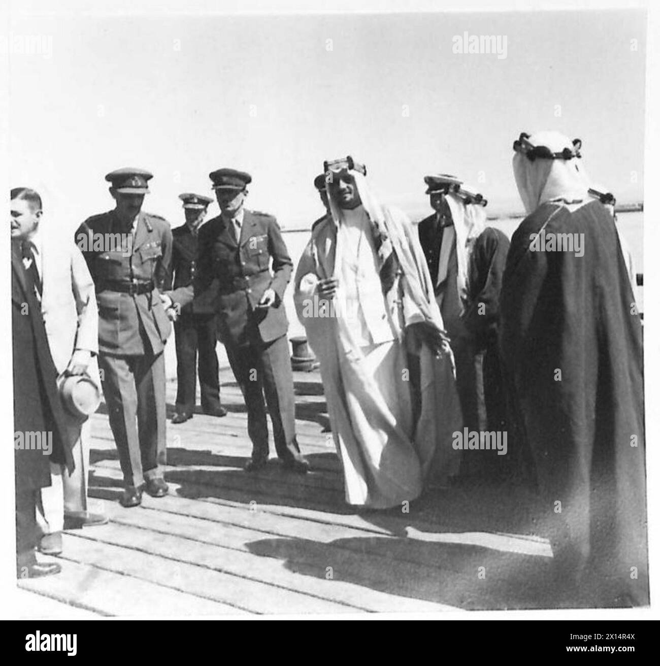 HRH El Emir Mansur Ibn Saud kommt zu einem offiziellen Besuch in Port Tewfik, Kairo. Stockfoto