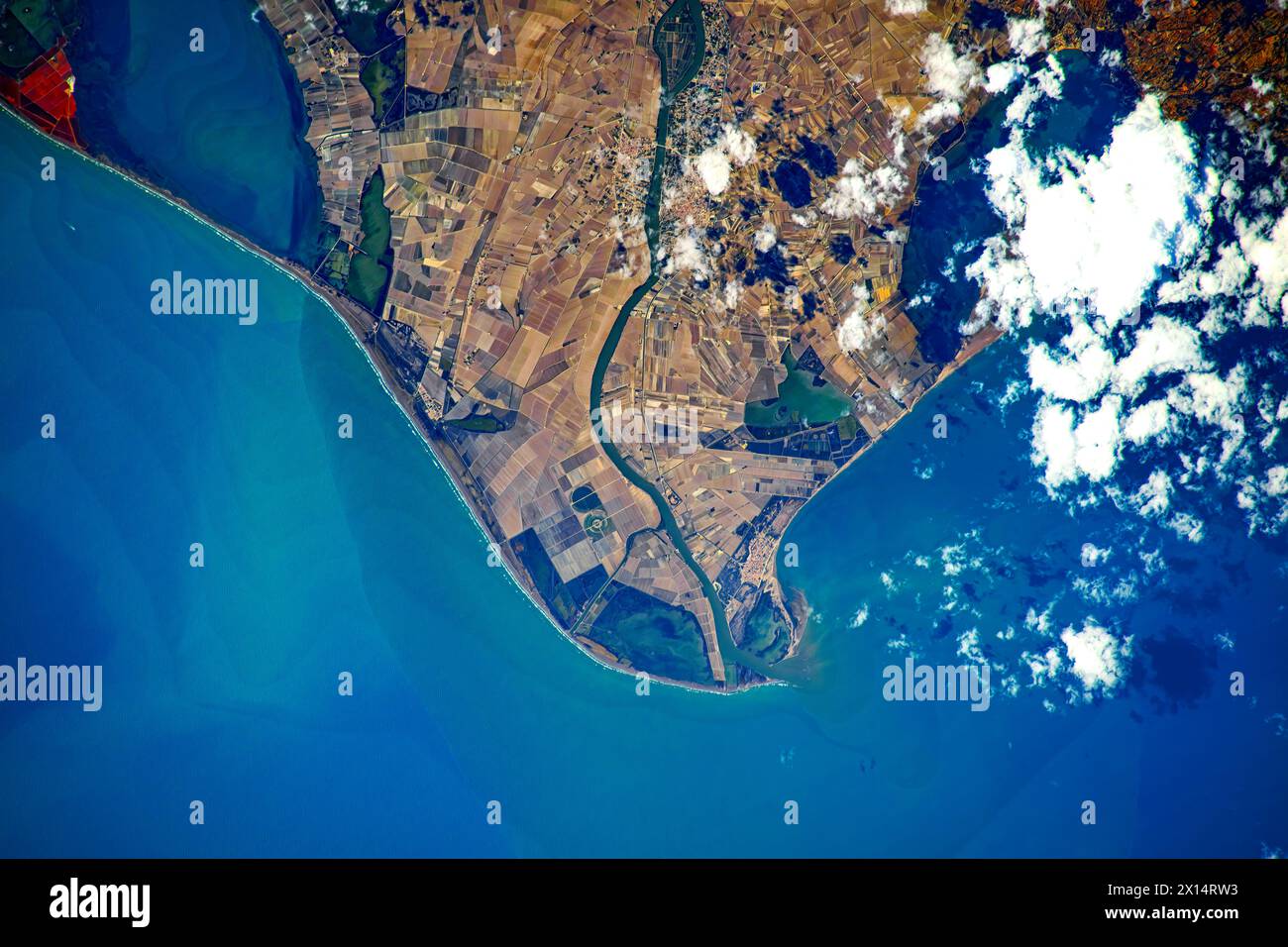 Die Nordküste Spaniens, nahe Andorra. Digitale Bildverbesserung durch die NASA Stockfoto